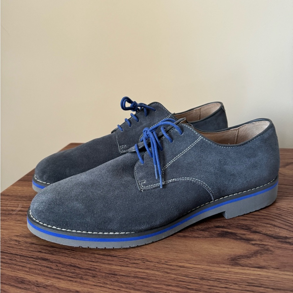 Joeseph Abboud Suede Grey Men’s Shoes w/ Blue Detail! Size 12!